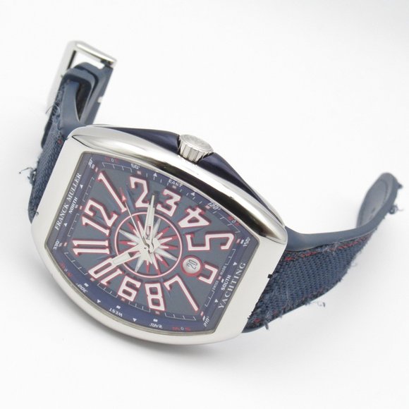 Franck Muller Vanguard Yachting Watch Stainless Steel Rubber Strap Men's Blue... - Picture 5 of 11